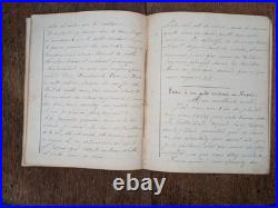 1 cahier manuscrit Définitions, lettres et compositions pédagogiques 1869