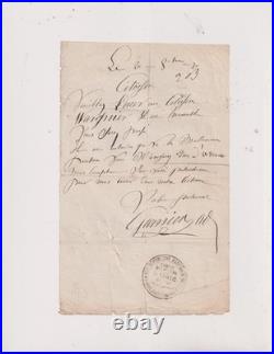 20 Octobre 1870. Siège. Paris. Billet autographe signé. Gabriel Ranvier. Commune