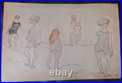 2 Dessins Originaux de Jules PASCIN Cachet Atelier