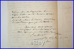 2 Lettres autographes signées Pauline Duchambge 1844