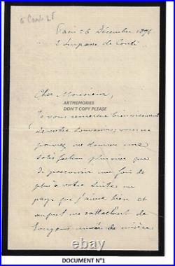 2 manuscrits Dieulafoy Marcel 1894 archéologue en Perse Paris ami Viollet le Duc