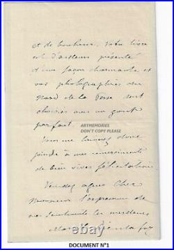 2 manuscrits Dieulafoy Marcel 1894 archéologue en Perse Paris ami Viollet le Duc