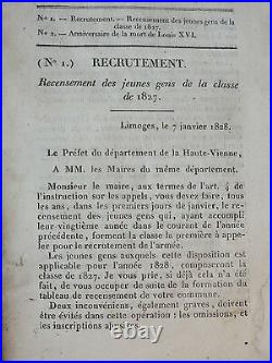 +300 Lot Bulletins Lois Haute Vienne Justice Histoire Limoges Limousin 1826 1866