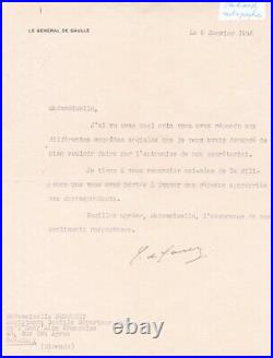 3 lettres tapuscrite signée Général Charles de Gaulle dédicace signed prix unité