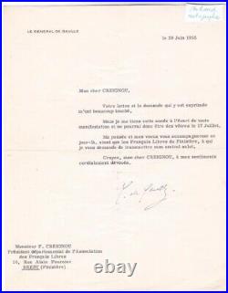 3 lettres tapuscrite signée Général Charles de Gaulle dédicace signed prix unité