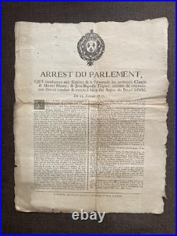 4 Documents 18ème Siège Louis XV. Vers 1750 Cour Parlement Document Originaux