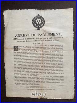 4 Documents 18ème Siège Louis XV. Vers 1750 Cour Parlement Document Originaux