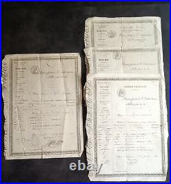4 passeports à l'intérieur (passe-port) MAZAMET TARN 1845/48/50/58 DARDIÉ