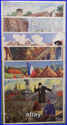 6 Anciennes Cartes Scolaires Recto Verso Collection ROSSIGNOL (56cmx76cm)