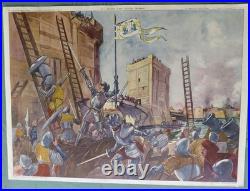 6 Anciennes Cartes Scolaires Recto Verso Collection ROSSIGNOL (56cmx76cm)