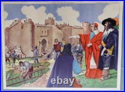 6 Anciennes Cartes Scolaires Recto Verso Collection ROSSIGNOL (56cmx76cm)