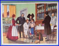 6 Anciennes Cartes Scolaires Recto Verso Collection ROSSIGNOL (56cmx76cm)