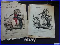 6 Épreuves edit guerre 1870/Journal LA CHARGE/Anarchiste LE PETIT/anti Napoléon