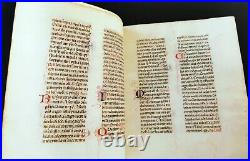 8 feuillets manuscrits sur vélin, fragment d'ouvrage ancien, circa 1450