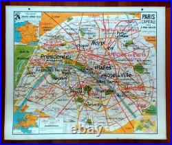 AFFICHE SCOLAIRE VIDAL LABLACHE N° 24 PARIS GRAND FORMAT Années 60 TB ETAT