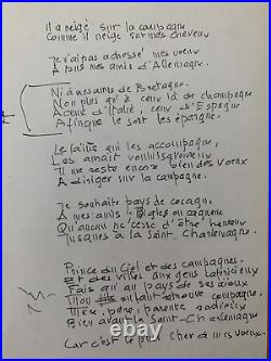 ALBERT FEUILLASTRE (1896-1976) Rare poème manuscrit (405)