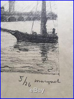 ALBERT MARQUET bordeaux rare lithographie originale signée justifiée au crayon