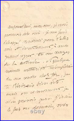 ALFRED DE VIGNY rend visite au compte d'ORSAY lettre autographe cachet