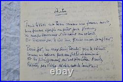 ANDRE FIGUERAS manuscrit autographe POEMES