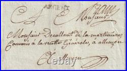 ARGENTAN Lettre 1789 Port Payé MP ARGENT L2 + manuscrit Franc L3A ORNE