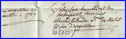 ARGENTAN Lettre 1789 Port Payé MP ARGENT L2 + manuscrit Franc L3A ORNE