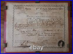 ARMEE DE MAYENCE Certificat signé General divisionnaire 1798