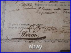 ARMEE DE MAYENCE Certificat signé General divisionnaire 1798