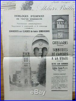 ATELIERS BRILLIÉ FRÈRES PARIS Lettres dessins originaux 1930 (Horloge Publicité)