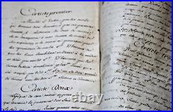 AUTHENTIQUE ACTE NOTARIE Marquis Devin De Fontenay 4 juillet 1792 secrétaire roi