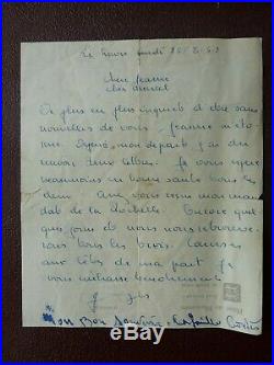 A 4 Lettre Manuscrit De Georges Brassens Adresse A Jeanne Plante 1952