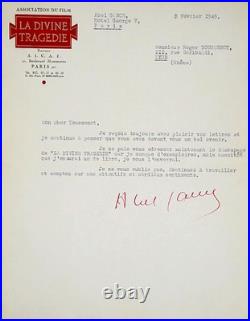 Abel GANCE Lettre signée Autographe Toussenot La Divine Comédie