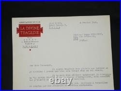 Abel GANCE Lettre signée Autographe Toussenot La Divine Comédie