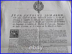 Affiche 1736 concernant l'entretien de la Voirie en DAUPHINÉ/ JÀ JOMARON
