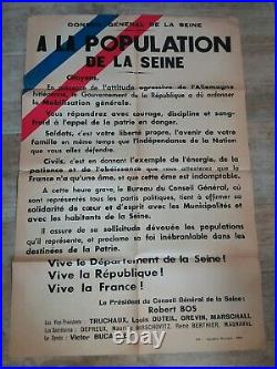 Affiche 1939/MOBILISATION GÉNÉRALE contre l'Allemagne /WW2/80x120