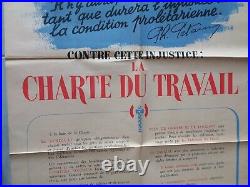 Affiche 1941/PETAIN LA CHARTE DU TRAVAIL/WW2/120x80