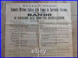 Affiche 1943/Avis de mobilisation des Troupes Italiennes / M. VERCELLINO/60x80