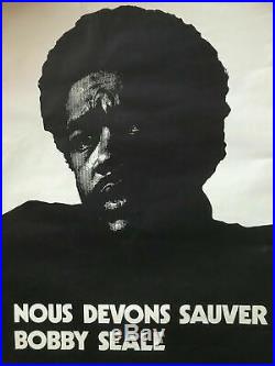 Affiche Originale BLACK PANTHER PARTY BOBBY SEALE 1970 France Simone De Beauvoir