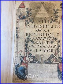 Affiche Ou Placard De La Revolution Française Calendrier An 2e De La République