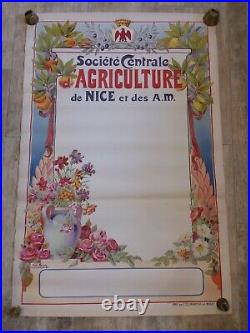 Affiche SOCIETE CENTRALE D'AGRICULTURE DE NICE ET AM / 80x120