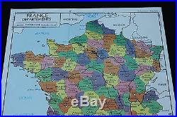 Affiche Scolaire vintage France Départements Population 90,575,5 cm rossignol