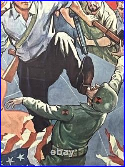 Affiche litho Propagande Internationale contre Américain en Corée du Sud 1969