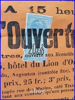 Affiche vélo course Chateauroux Odetta Dunlop 1923 oblitération typographique