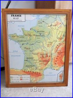 Affiches scolaires Rossignol série complète + cadre. Cartes de France géographie