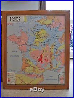 Affiches scolaires Rossignol série complète + cadre. Cartes de France géographie