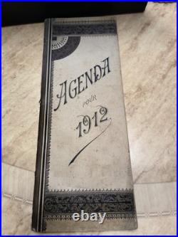 Agenda manuscrit complet 1912 Belle Époque Document historique pré-WWI Rare