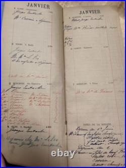 Agenda manuscrit complet 1912 Belle Époque Document historique pré-WWI Rare