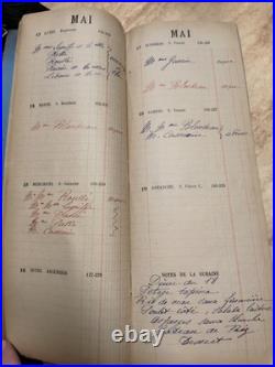 Agenda manuscrit complet 1912 Belle Époque Document historique pré-WWI Rare