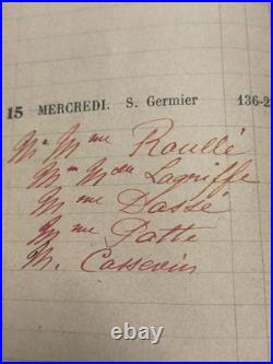 Agenda manuscrit complet 1912 Belle Époque Document historique pré-WWI Rare