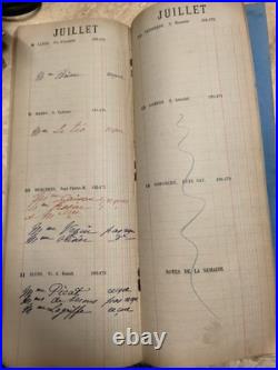 Agenda manuscrit complet 1912 Belle Époque Document historique pré-WWI Rare
