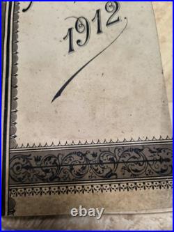 Agenda manuscrit complet 1912 Belle Époque Document historique pré-WWI Rare